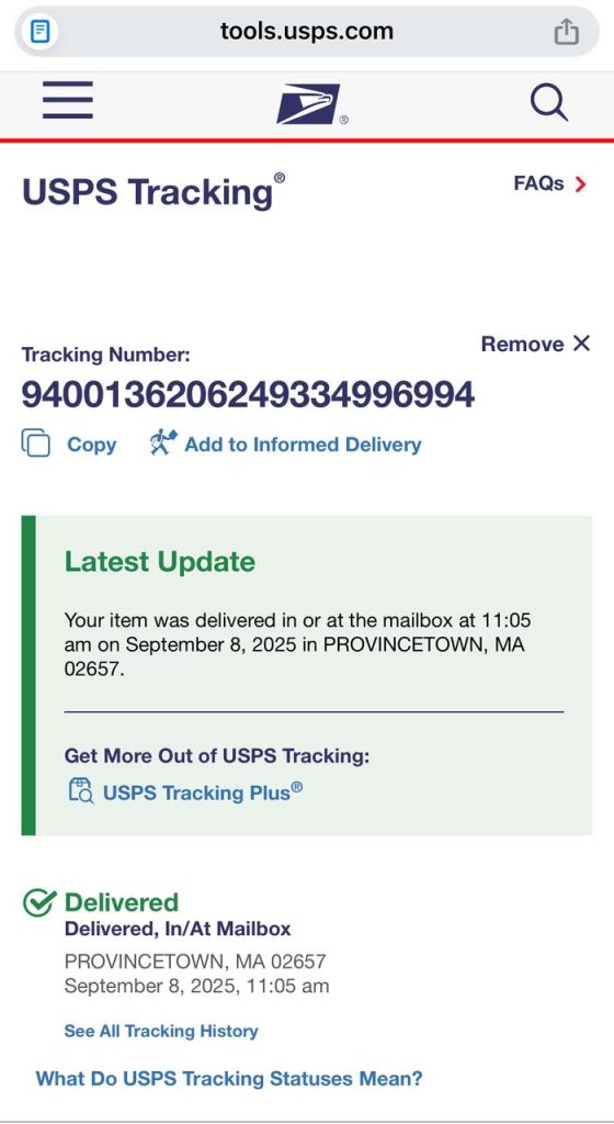 Delivery Proof Package