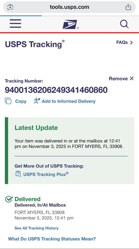 Delivery Proof Package