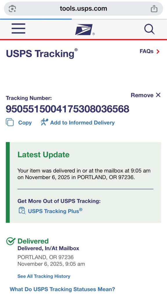 Delivery Proof Package