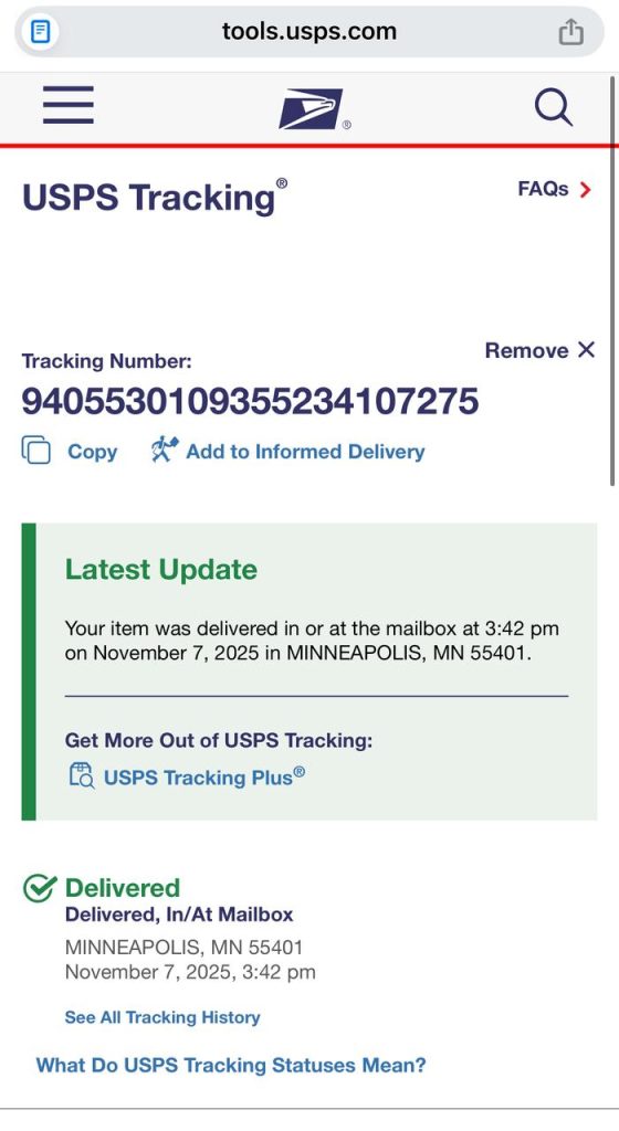 Delivery Proof Package