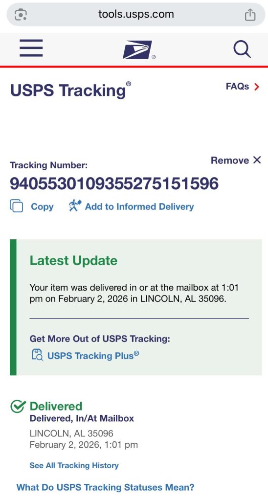 Delivery Proof Package