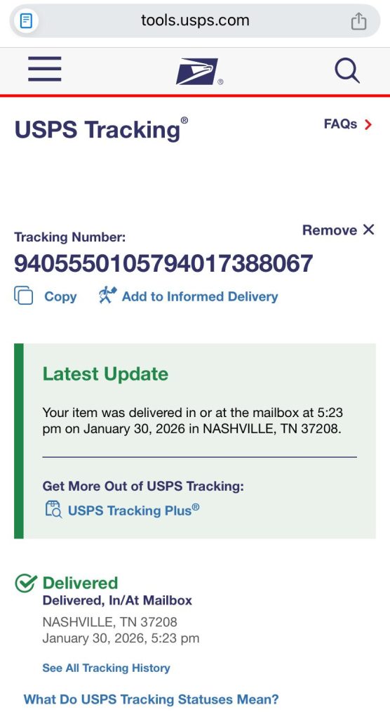 Delivery Proof Package